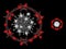 Bright Web Network Barbed Coronavirus Zone Icon with Lightspots