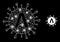 Bright Web Network Lambda Coronavirus Strain Icon with Sparkles