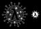 Bright Web Network Lambda Covid Virus Icon with Glare Spots