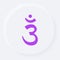 Bright white speritual yoga chakra button. Ajna meditation symbol on a background. Neumorphic soft effect icon. Shaped figure in