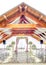 Bright wooden wedding ceremonial hall