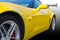 Bright yellow American racing car