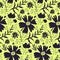 Bright yellow and black floral pattern