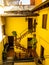 Bright Yellow building on the Town Square in Malcesine on Lake Garda in Italy