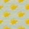 Bright yellow camera silouettes seamless pattern. Hand drawn cinema ornament on stripped background