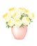 Bright yellow color peonies in a vase