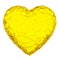 Bright yellow crystal heart on an isolated background. 3D rendering