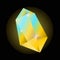 Bright yellow crystal that shines with blue color