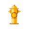 Bright yellow fire hydrant icon, isolated on white background.