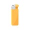 Bright yellow gas lighter. Item related to smoking theme. Small pocket device. Isolated flat vector icon