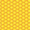 Bright yellow honeycomb seamless pattern background. Hexagonal prismatic wax cells built by honey bees in their nests eps 1