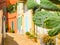 Bright yellow houses in the Villefranche-sur-Mer, of the Cote d`Azur, France