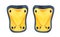 Bright yellow knee and elbow pads for various outdoor multi sport activities like biking, scootering, skateboarding.