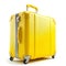 Bright Yellow Modern Suitcase Isolated on White Background. Generative ai