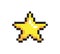 Bright Yellow Star Pixel Card, Vector Illustration