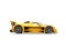 Bright yellow supercar - side view