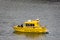 Bright yellow Water Taxi in Nuuk harbour, Nuuk, Greenland