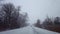 *Brighter Version* Driving Behind Vehicle on Rural Road While Snow Storm.  Driver Point of View POV Rear of Truck Traffic