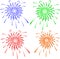 Brightly colorful vector fireworks. Vector