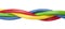 Brightly coloured ethernet network cables twisted