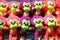 Brightly Coloured Plush Monkey Toys