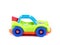 Brightly coloured toy car