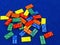 Brightly coloured toy dominoes