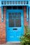 Brightly coloured traditional English house door