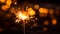 Brightly lit celebration igniting firework display in dark night generated by AI
