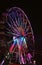 Brightly lit Ferris wheel