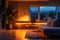 Brightly lit modern home interior contemporary design with lighting equipment