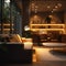 Brightly lit modern home interior contemporary design with lighting equipment