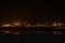 The brightly lit petrochemical plant