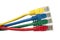 Brightly multi coloured ethernet network cables