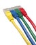 Brightly multi coloured ethernet network plugs