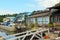 Brightly painted Buildings, Cowichan Bay boat collection