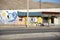 Brightly painted house facade in Yucca Valley