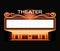 Brightly theater glowing retro cinema neon sign