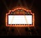 Brightly theater glowing retro cinema neon sign