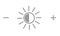 Brightness icon or symbol. Sun with plus and minus icons. Vector illustration.
