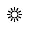 Brightness, Intensity Setting, Bright Sun. Flat Vector Icon illustration. Simple black symbol on white background. Brightness,