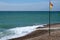 Brighton beach and swimming flag