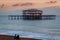 BRIGHTON, EAST SUSSEX/UK - JANUARY 26 : View of the derelict West Pier in Brighton East Sussex on January 26, 2018. Unidentified