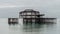 BRIGHTON, EAST SUSSEX/UK - JANUARY 3 : View of the derelict West Pier in Brighton East Sussex on January 3, 2019