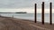 BRIGHTON, EAST SUSSEX/UK - JANUARY 3 : View of rusty poles from the derelict West Pier in Brighton East Sussex on January 3, 2019