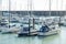 Brighton, England. Boats, yachts, and fishing boats moored at Brighton Marina docs