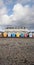 Brighton Hove beach huts along the seafront