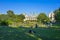 Brighton Royal-Pavilion and grounds with people relaxing