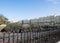 Brighton, Sussex, United Kingdom - March 9, 2020: View over Brunswick Square terraced apartments and gardens in Hove