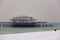 Brighton west pier covered in snow